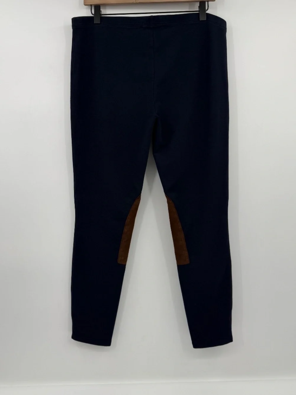 Polo Ralph Lauren Leggings Women XL Blue Equestrian Riding Suede Knee Pull On